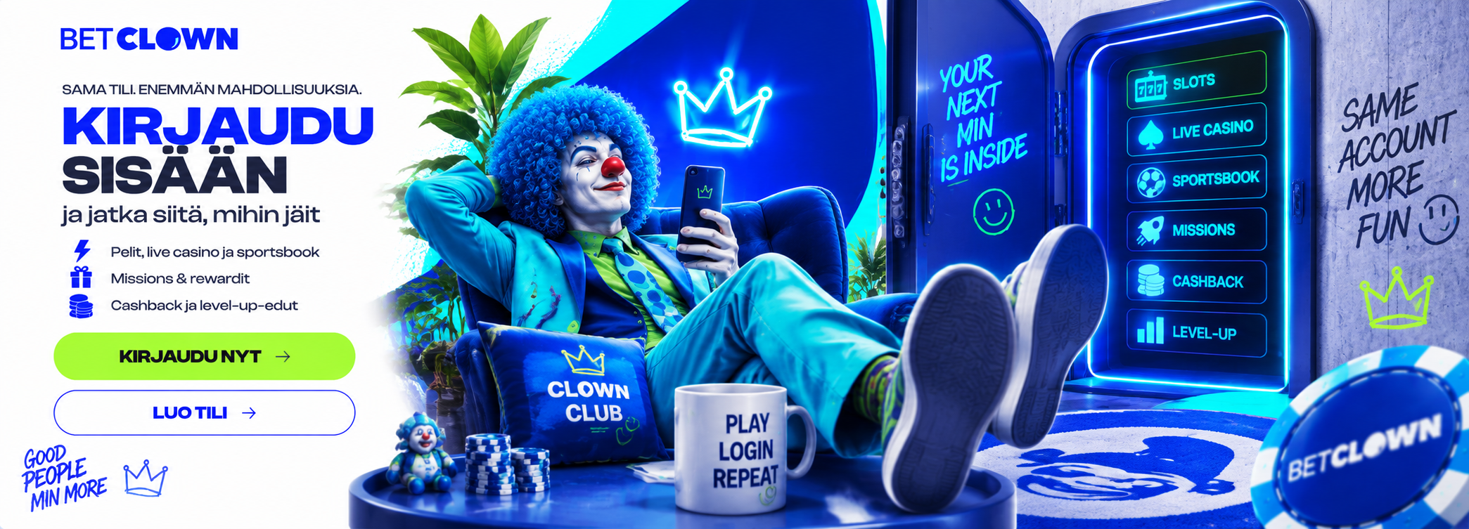 BetClown login – kirjaudu sisään ja avaa koko casino